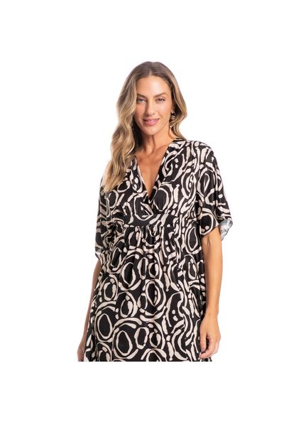 Kaftan Feminino Médio Heloisa Preto - Imagem 1