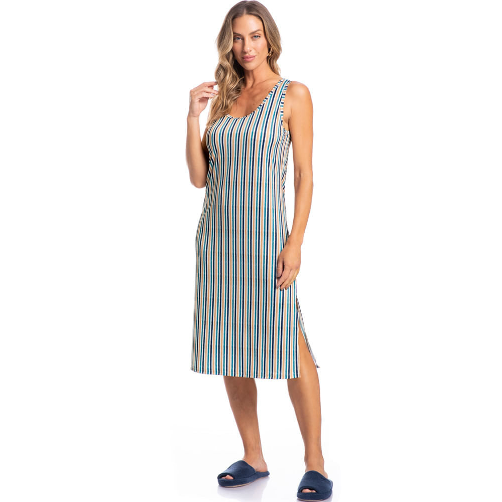Camisão Feminino Regata Midi Luciana - Imagem 3 - Mobile