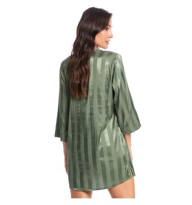 Camisão Feminino Curto Abotoado Em Cetim Lia - Imagem 2 - Mobile