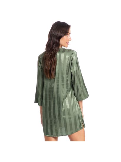 Camisão Feminino Curto Abotoado Em Cetim Lia - Imagem 2 - Desktop