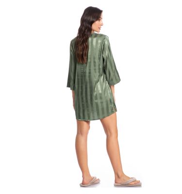 Camisão Feminino Curto Abotoado Em Cetim Lia - Imagem 4 - Mobile