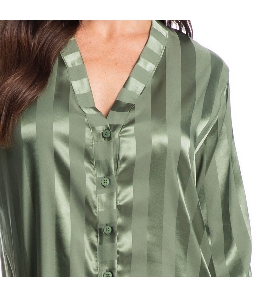 Camisão Feminino Curto Abotoado Em Cetim Lia - Imagem 5 - Desktop