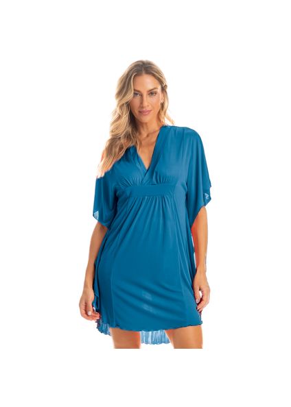 Kaftan Feminino Curto Biba Azul-2 - Imagem 1