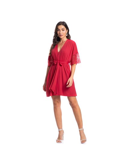 Robe Feminino Curto Com Renda Manu Colors - Imagem 3 - Desktop