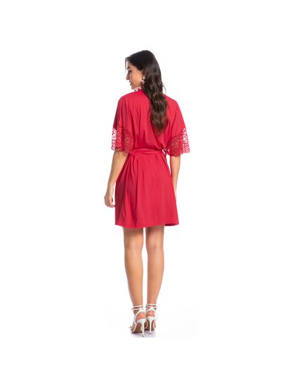Robe Feminino Curto Com Renda Manu Colors - Imagem 4 - Desktop