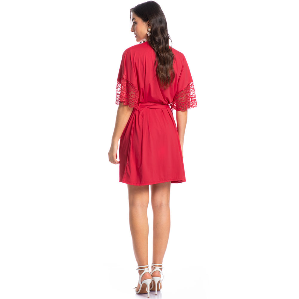 Robe Feminino Curto Com Renda Manu Colors - Imagem 4 - Mobile