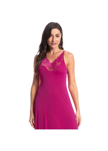 Camisola Midi Com Renda Mari Rosa - Imagem 1