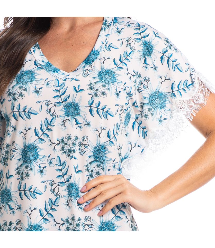 Camisão Curto Com Renda Dora - Imagem 5 - Desktop
