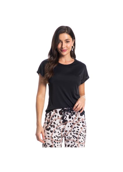 Pijama Feminino Capri Carla Preto - Imagem 1