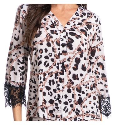 Pijama Feminino Curto Abotoado Carla - Imagem 5 - Mobile