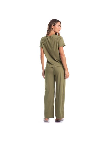 Pijama Feminino Longo Manga Curta Duda - Imagem 4 - Desktop