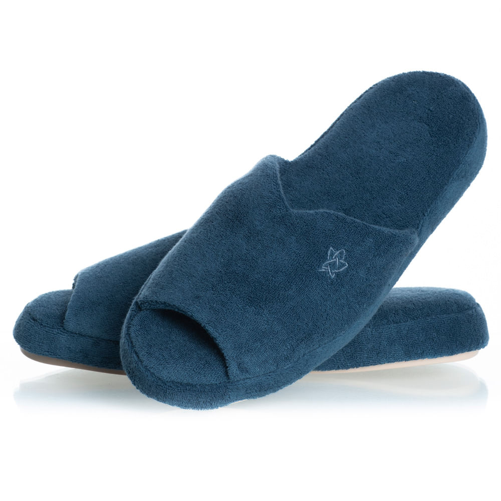 Chinelo Em Atoalhado Dani Aberto Colors Azul-marinho - Imagem 1
