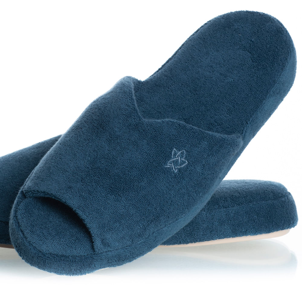 Chinelo Em Atoalhado Dani Aberto Colors Azul-marinho - Imagem 2