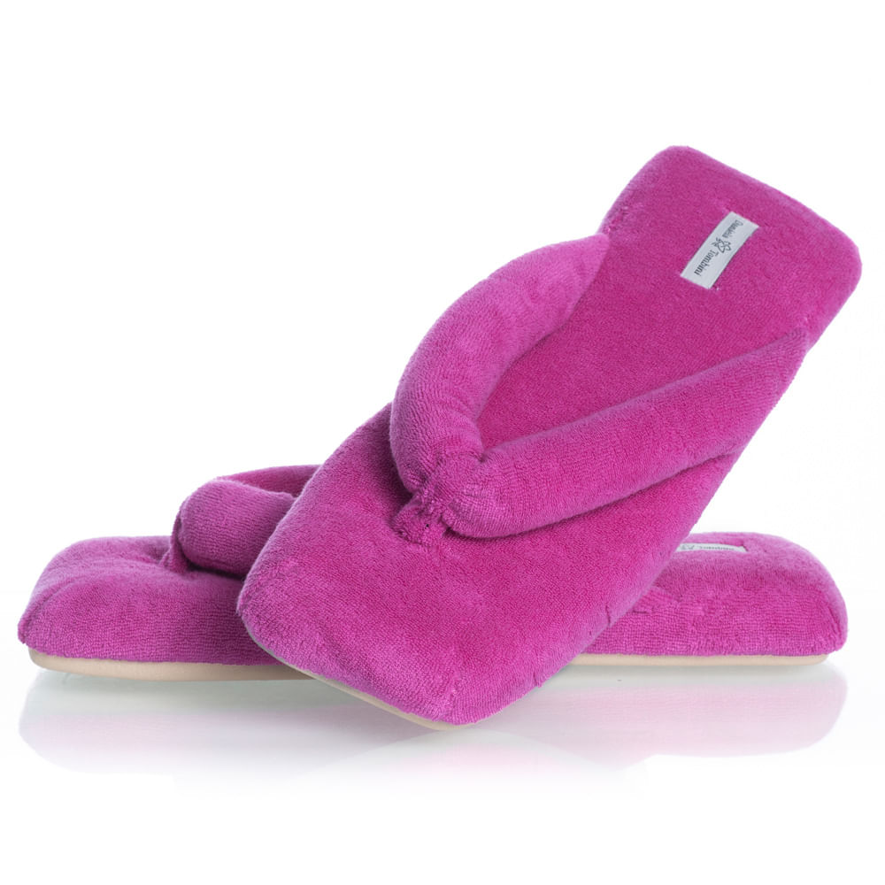 Chinelo Em Atoalhado Dedo Lui Colors Rosa-2 - Imagem 1
