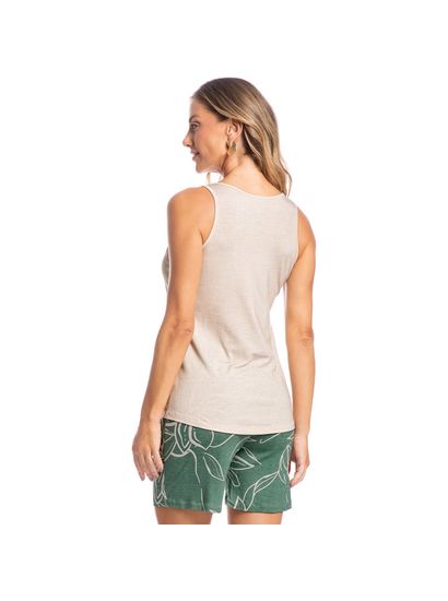 Pijama Shortão Regata Maiara Floral Verde - Imagem 2 - Desktop