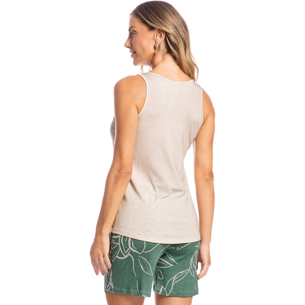 Pijama Shortão Regata Maiara Floral Verde Verde - Imagem 2