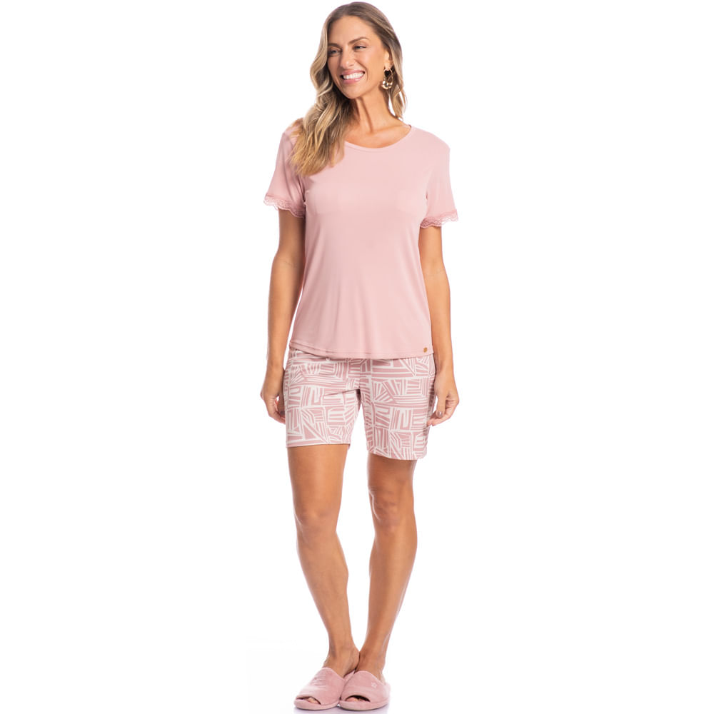 Pijama Feminino Shortão Catarina - Imagem 3 - Mobile
