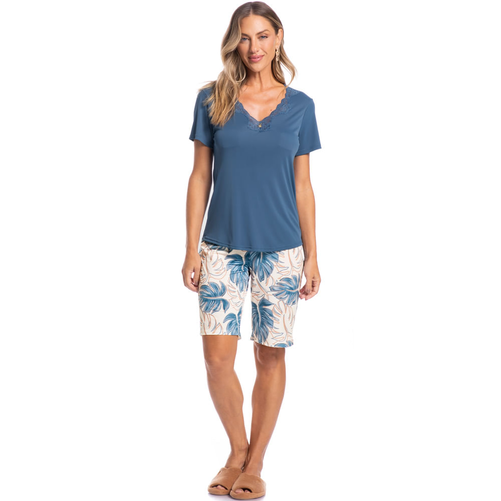 Pijama Feminino Bermuda Vera - Imagem 3 - Mobile