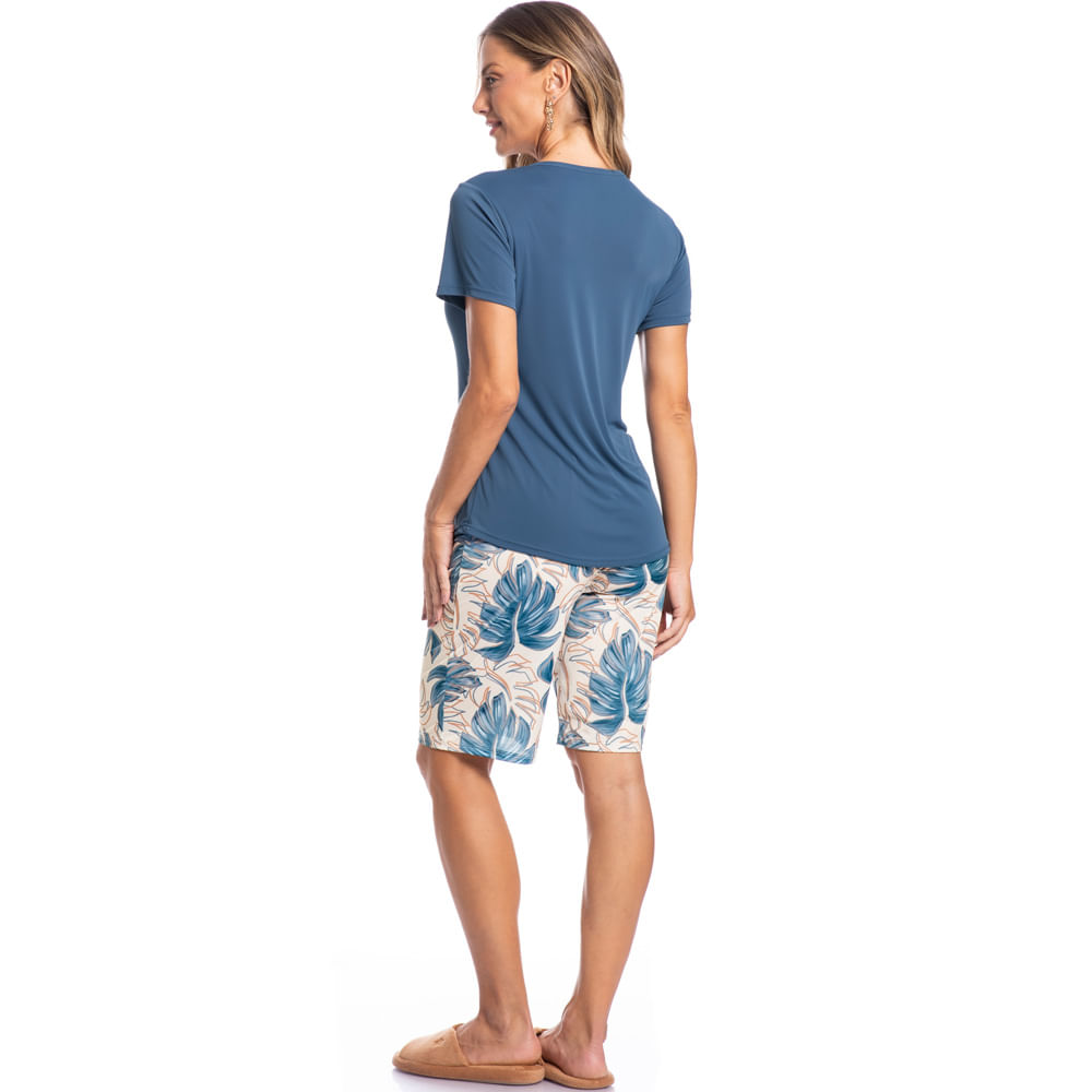 Pijama Feminino Bermuda Vera - Imagem 4 - Mobile