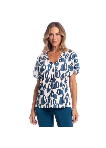 Pijama Feminino Pescador Teresa Azul-marinho - Imagem 1