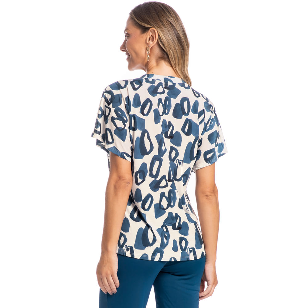 Pijama Feminino Pescador Teresa Azul-marinho - Imagem 2