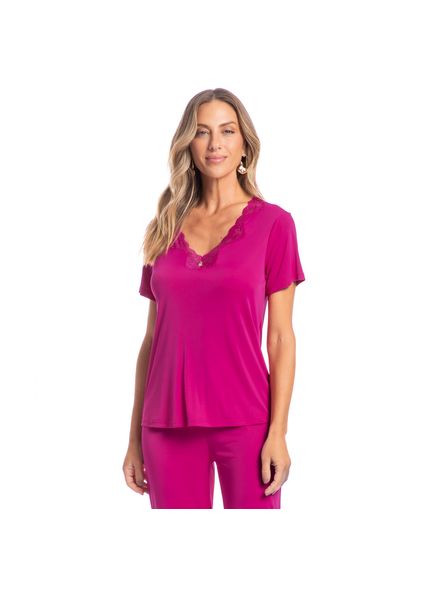 Pijama Feminino Pescador Eva Rosa - Imagem 1