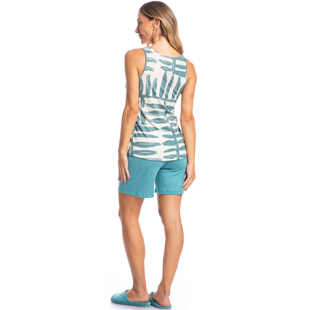 Pijama Feminino Shortão Regata Isabel Riscos - Imagem 4 - Mobile