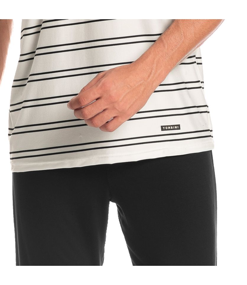 Pijama Masculino Longo Manga Curta Listrado José Tombini - Imagem 5 - Desktop