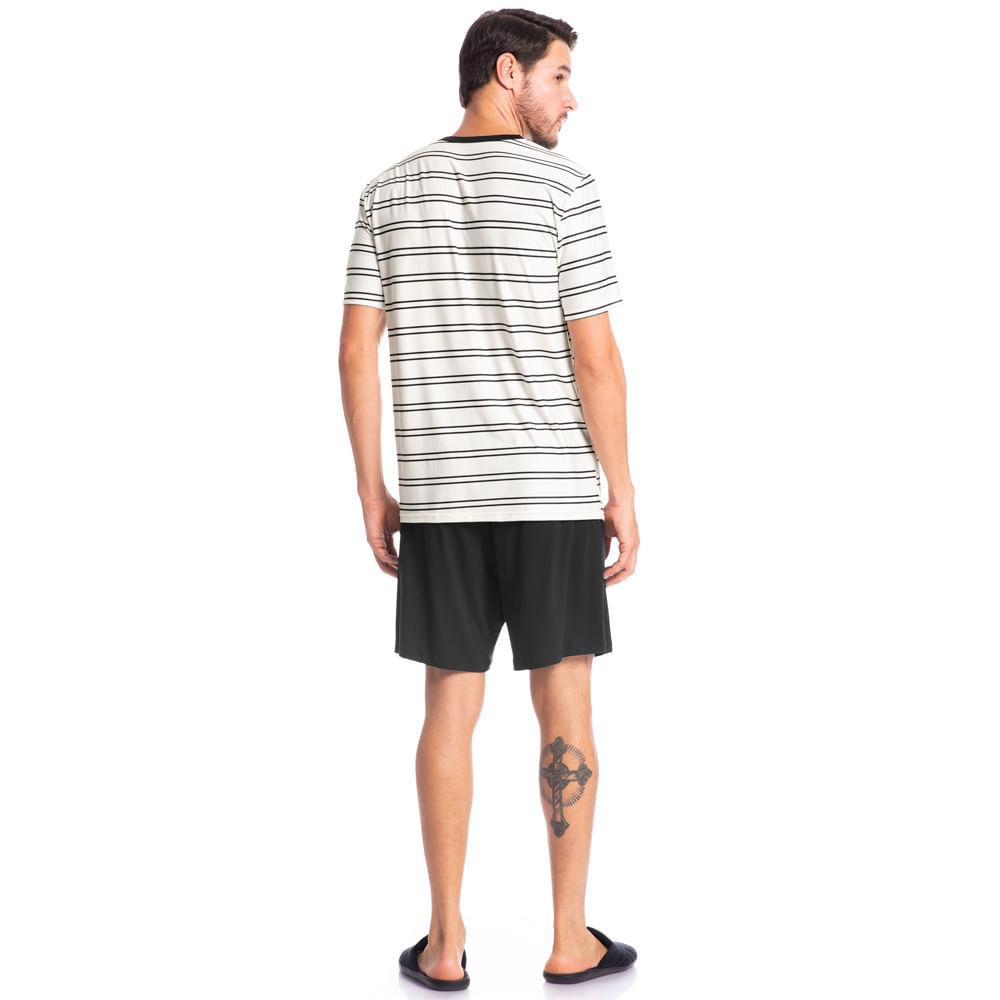 Pijama Masculino Curto Listrado José Tombini - Imagem 4 - Mobile