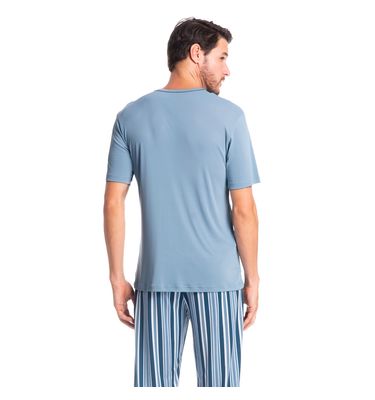 Pijama Masculino Longo Manga Curta Estampado Clóvis Tombini - Imagem 2 - Mobile