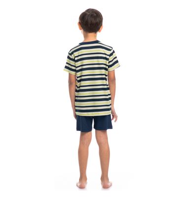 Pijama Masculino Curto Infantil Stripes Tombini - Imagem 4 - Mobile