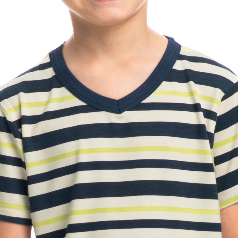 Pijama Masculino Curto Infantil Stripes Tombini - Imagem 5 - Mobile