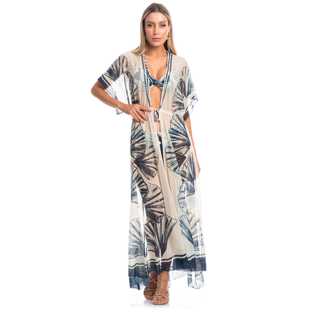 Kaftan Tule Com Manga Cascais - Imagem 3 - Mobile