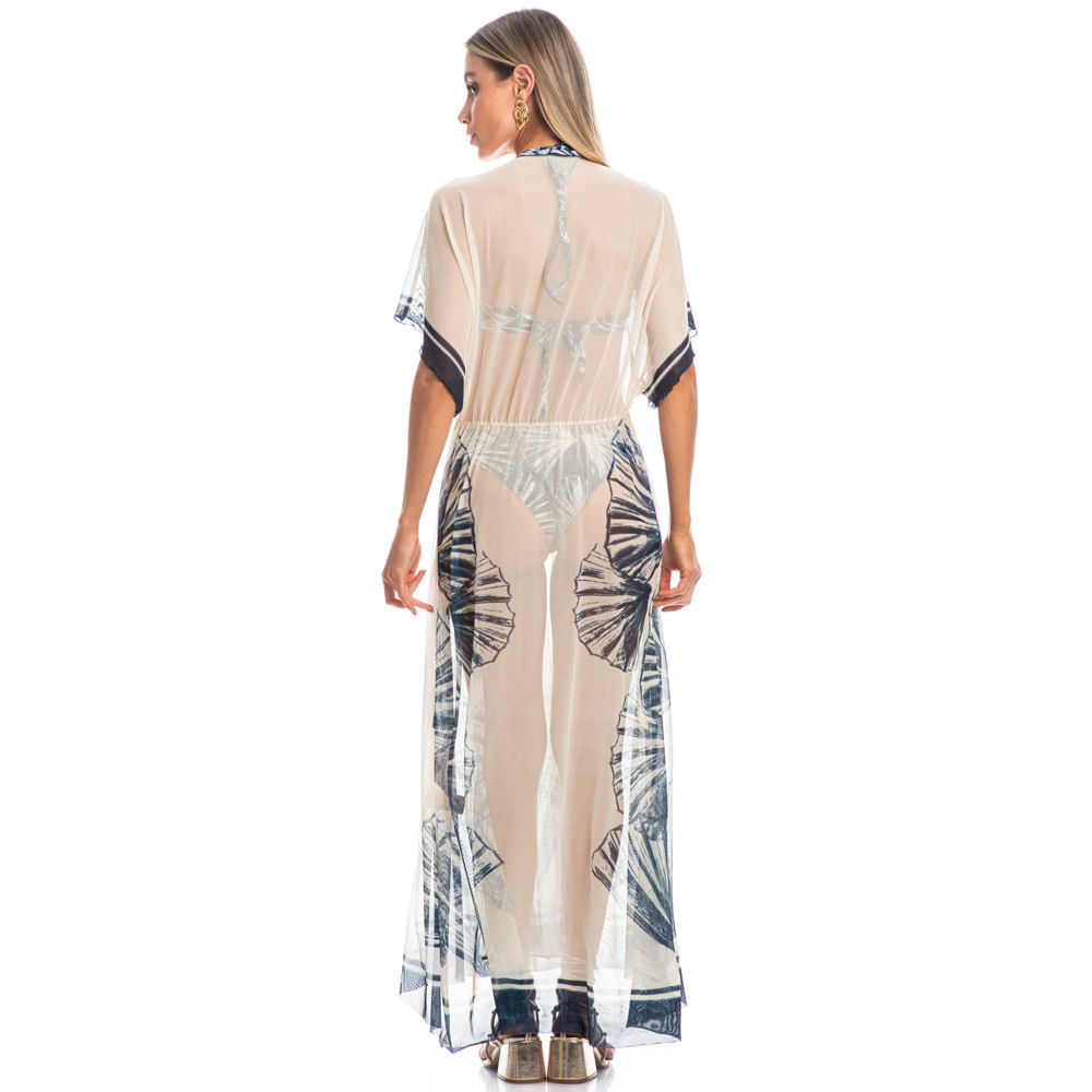 Kaftan Tule Com Manga Cascais - Imagem 4 - Mobile