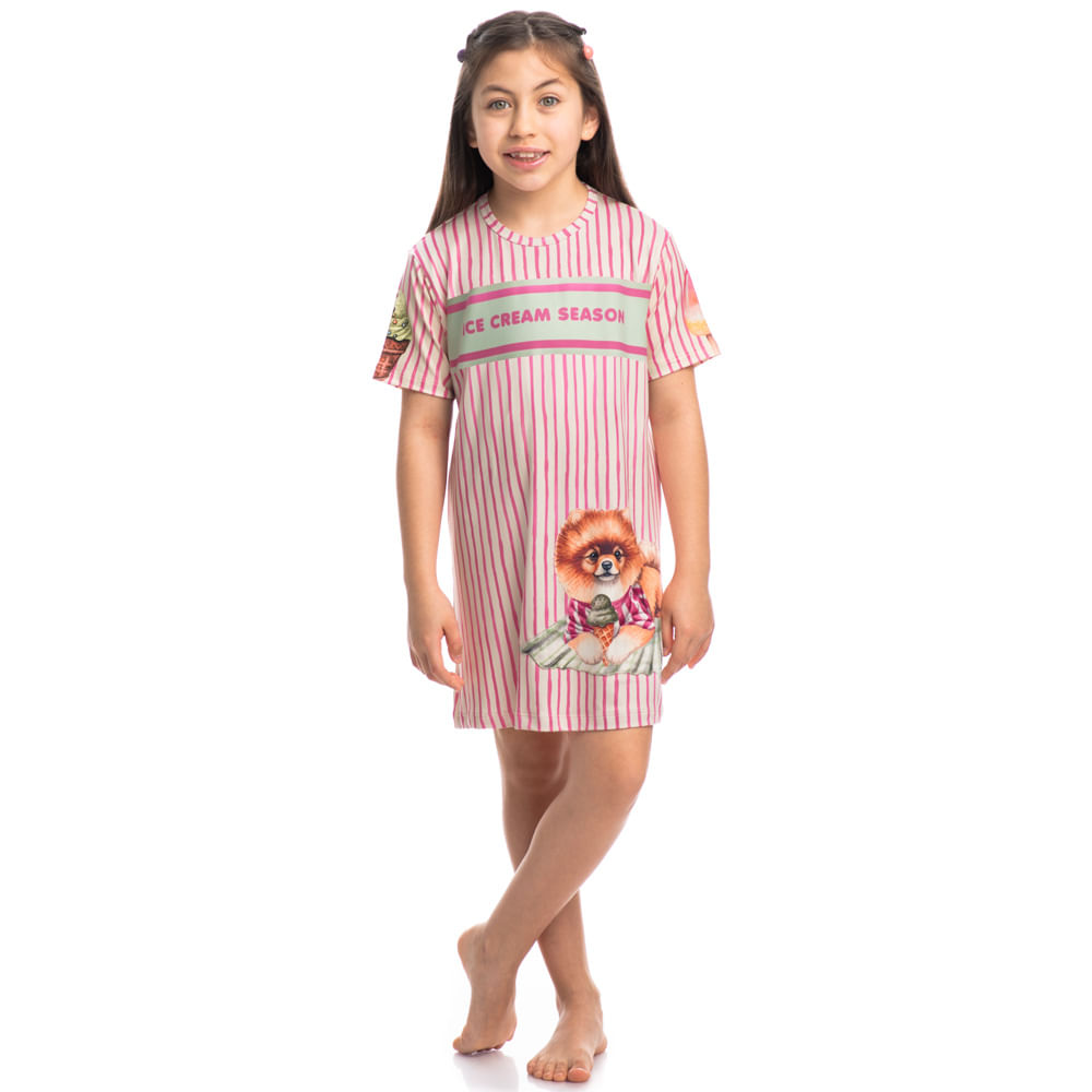 Camisão Infantil Curto Ice Cream - Imagem 3 - Mobile