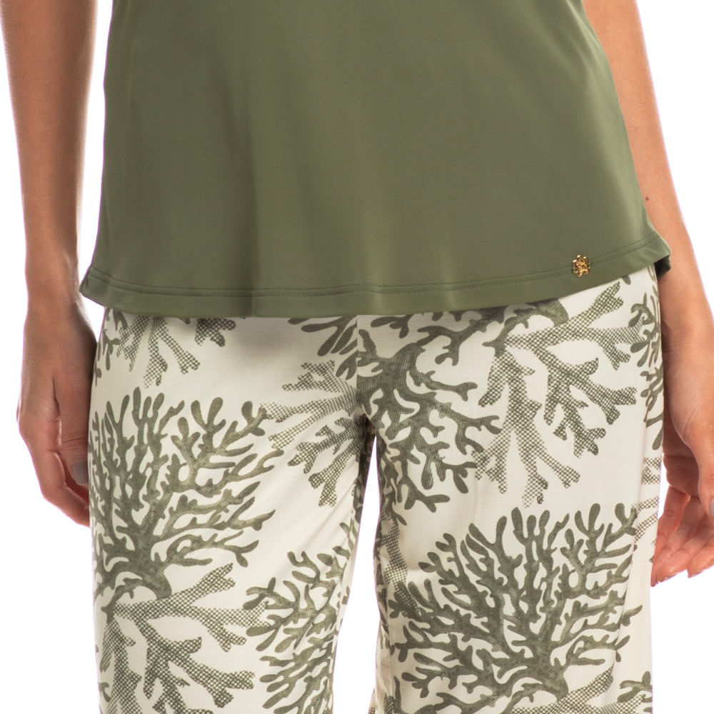Pijama Feminino Pescador Ana Corais - Imagem 5 - Mobile