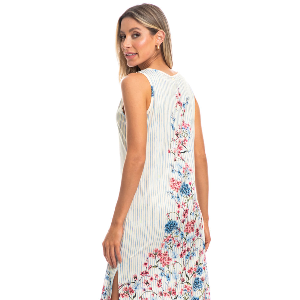 Vestido Melissa Midi Regata Azul Azul-2 - Imagem 2
