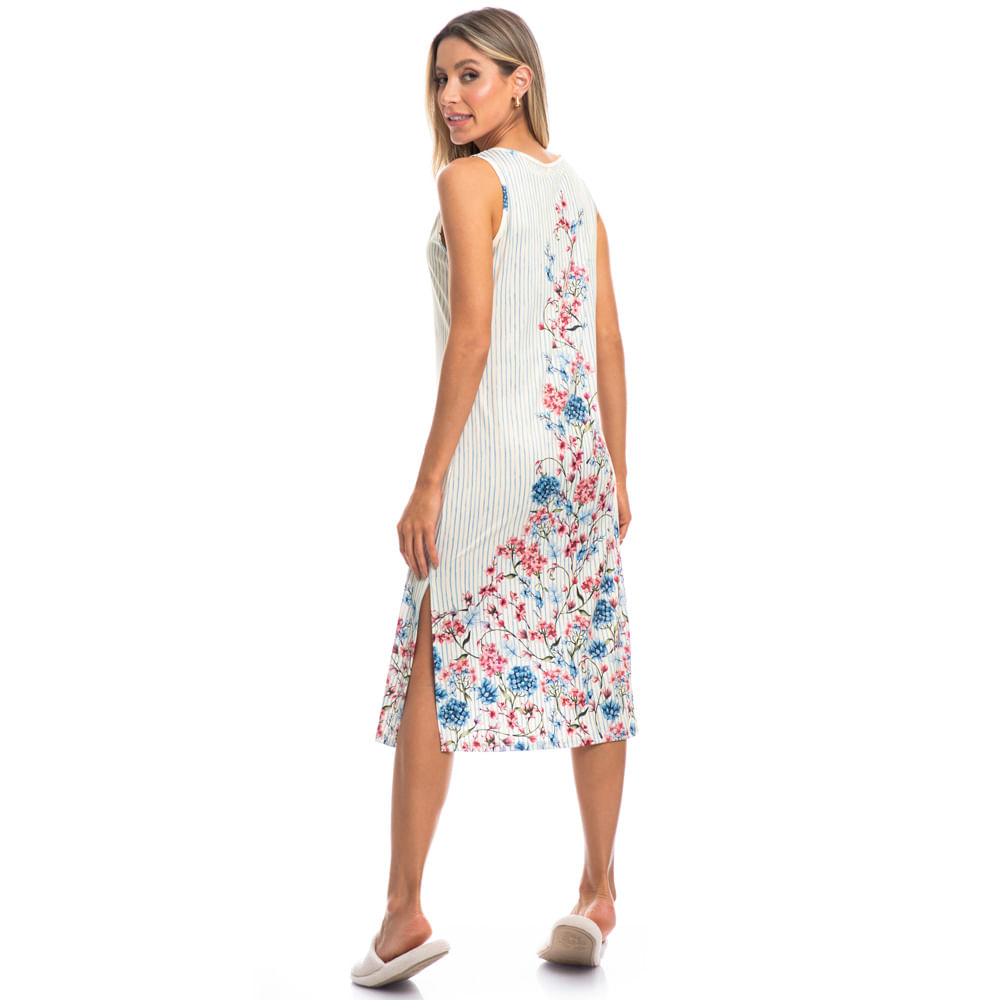 Vestido Melissa Midi Regata Azul - Imagem 4 - Mobile