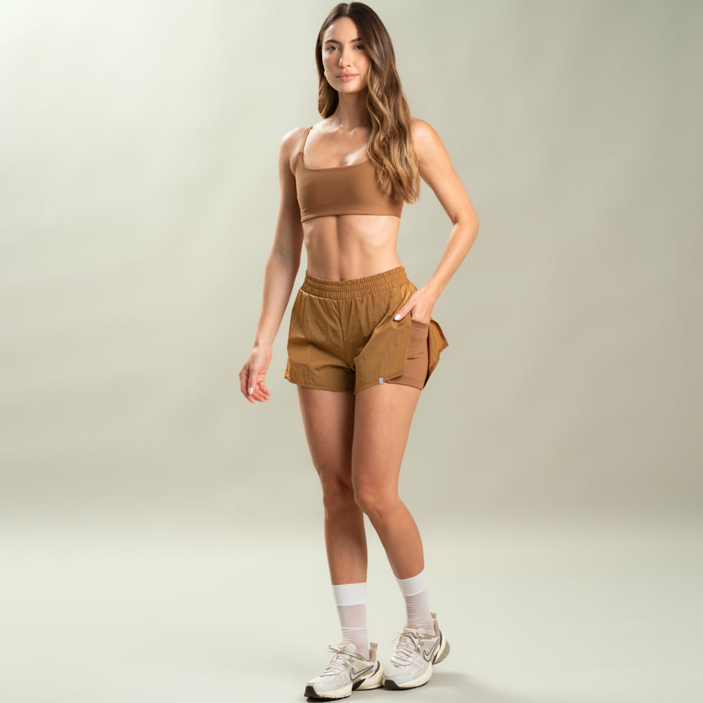 Shorts Duplo Transpassado Com Bolso Hazel Vivame - Imagem 3 - Mobile