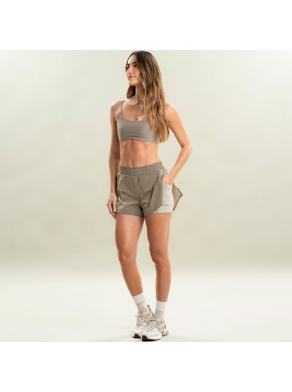 Shorts Duplo Transpassado Com Bolso Hazel Vivame - Imagem 3 - Desktop