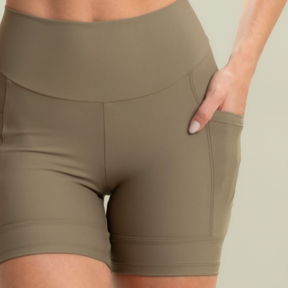 Shorts Médio Comfort Shape Com 2 Bolsos Olive Vivame