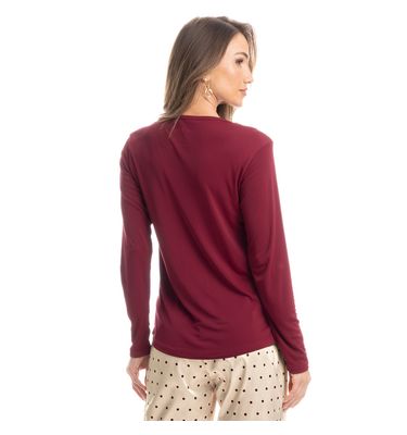 Pijama Feminino Longo Ameixa - Imagem 2 - Mobile