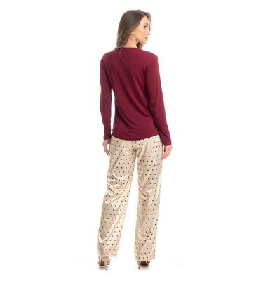 Pijama Feminino Longo Ameixa - Imagem 4 - Mobile