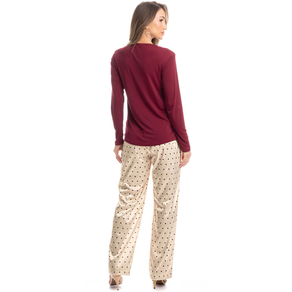 Pijama Feminino Longo Ameixa - Imagem 4 - Mobile