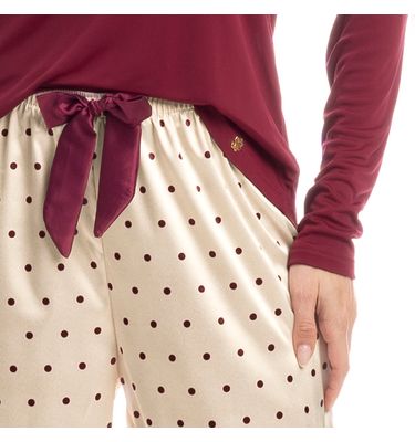Pijama Feminino Longo Ameixa - Imagem 5 - Mobile