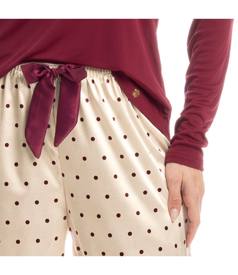 Pijama Feminino Longo Ameixa - Imagem 5 - Desktop