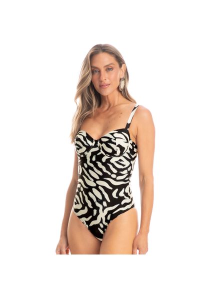 Maiô Corset Fio Duplo Pantanal Preto - Imagem 1
