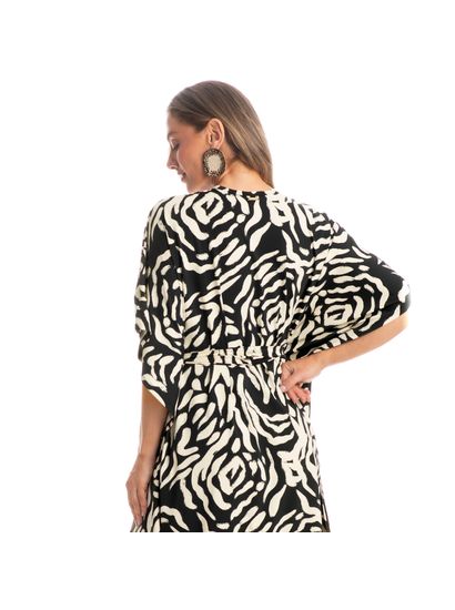 Kaftan Longo Com Faixa De Amarração Pantanal - Imagem 2 - Desktop
