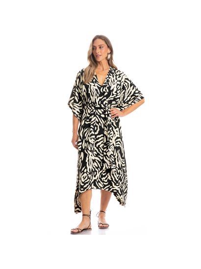 Kaftan Longo Com Faixa De Amarração Pantanal - Imagem 3 - Desktop