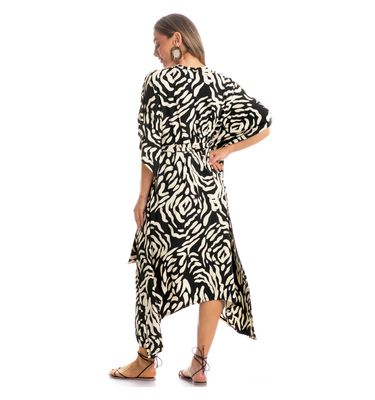 Kaftan Longo Com Faixa De Amarração Pantanal - Imagem 4 - Mobile